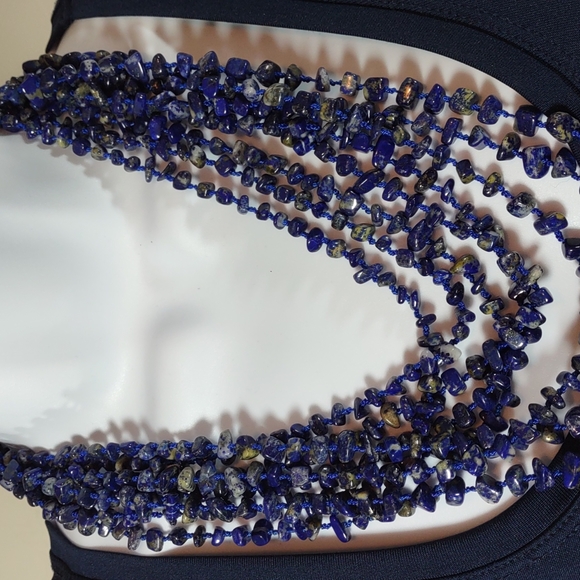Beautiful Multi Strand Lapis Lazuli Necklace - Picture 2 of 7